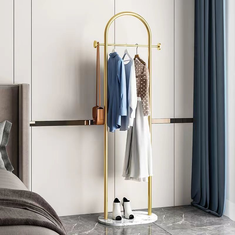Freestanding Metal Coat Rack with Base, Modern Garment Hanger Stand, Heavy Duty Clothes Organizer for Entryway Bedroom Home Decor