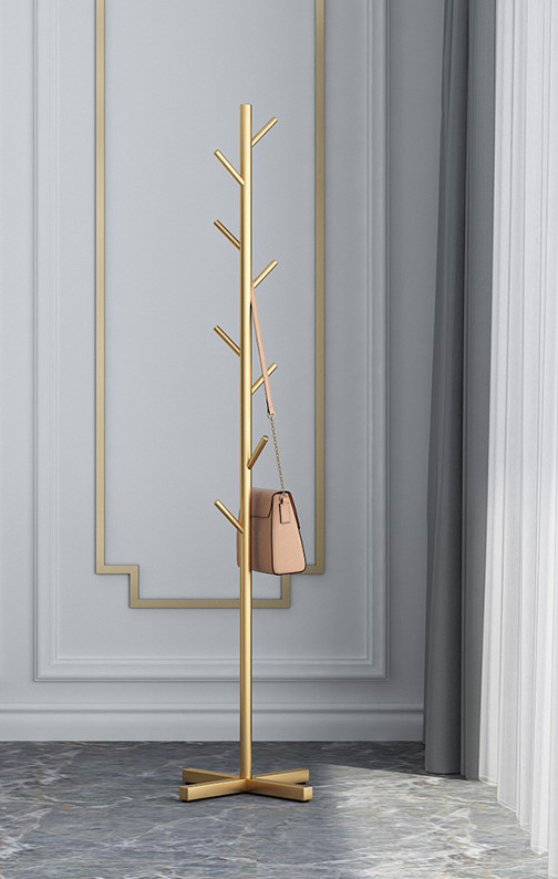 Freestanding Metal Coat Rack with Base, Modern Garment Hanger Stand, Heavy Duty Clothes Organizer for Entryway Bedroom Home Decor