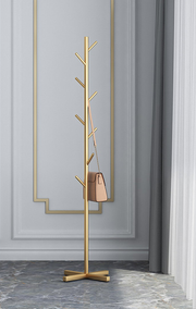 Freestanding Metal Coat Rack with Base, Modern Garment Hanger Stand, Heavy Duty Clothes Organizer for Entryway Bedroom Home Decor
