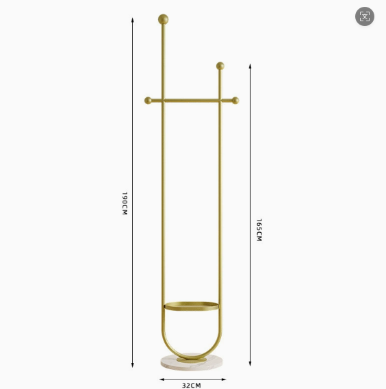 Freestanding Metal Coat Rack with Base, Modern Garment Hanger Stand, Heavy Duty Clothes Organizer for Entryway Bedroom Home Decor
