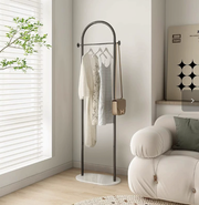 Freestanding Metal Coat Rack with Base, Modern Garment Hanger Stand, Heavy Duty Clothes Organizer for Entryway Bedroom Home Decor