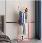 Freestanding Metal Coat Rack with Base, Modern Garment Hanger Stand, Heavy Duty Clothes Organizer for Entryway Bedroom Home Decor