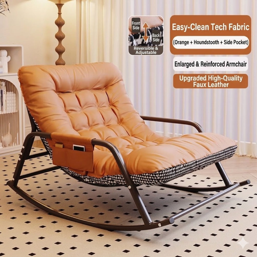 Ergonomic Linen Glider Rocker Recliner with Armrests for Indoor Use