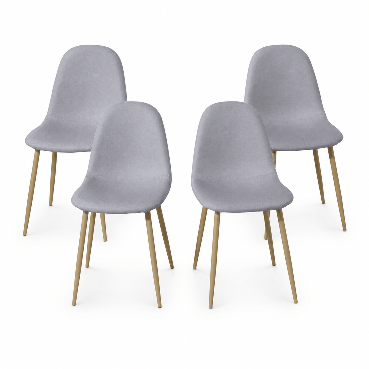 Mid-Century Fabric Dining Chairs 1/2/4, Gold Metal Legs Indoor & Outdoor