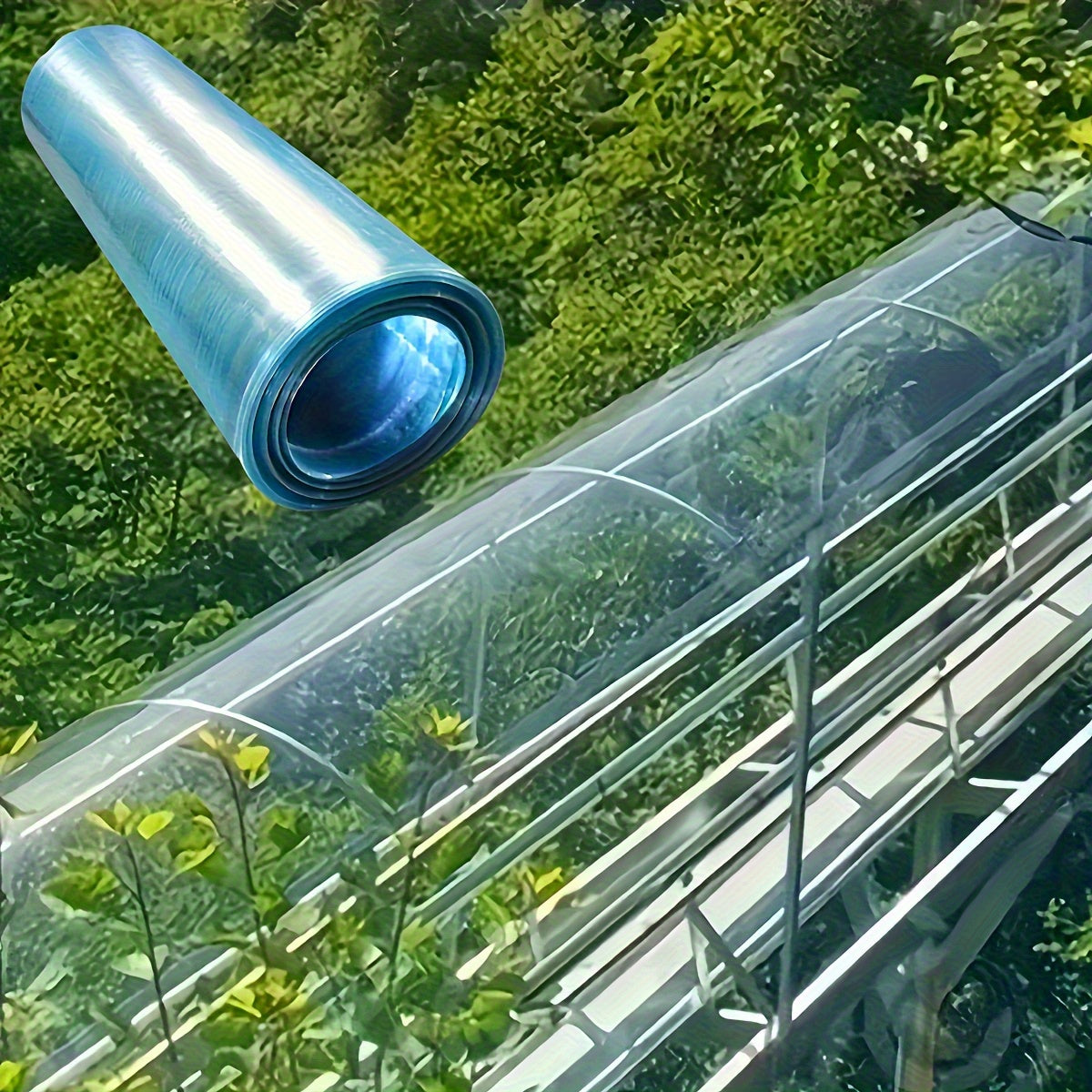 UV Protected Transparent Polycarbonate Film Roll, Waterproof Clear Plastic Panel for Greenhouse, Carport, Sunroom, Multiple Size Variants