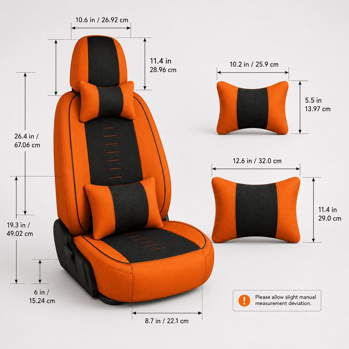 Universal Full Set 5 Car Seat Covers for 5-Seater Vehicles, Waterproof Faux Leather Auto Seat Cushion Protector, Multiple Styles Black Red Pink Blue Orange Gray Car Seat Covers Interior Decoration for Sedan SUV Van Pickup Truck