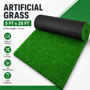 Artificial Grass Turf, 0.4/0.6/0.7 inch Pile Height Fake Grass Mat with Installation Kit, Durable Synthetic Grass for Patio, Garden, Dogs & Outdoor Decor