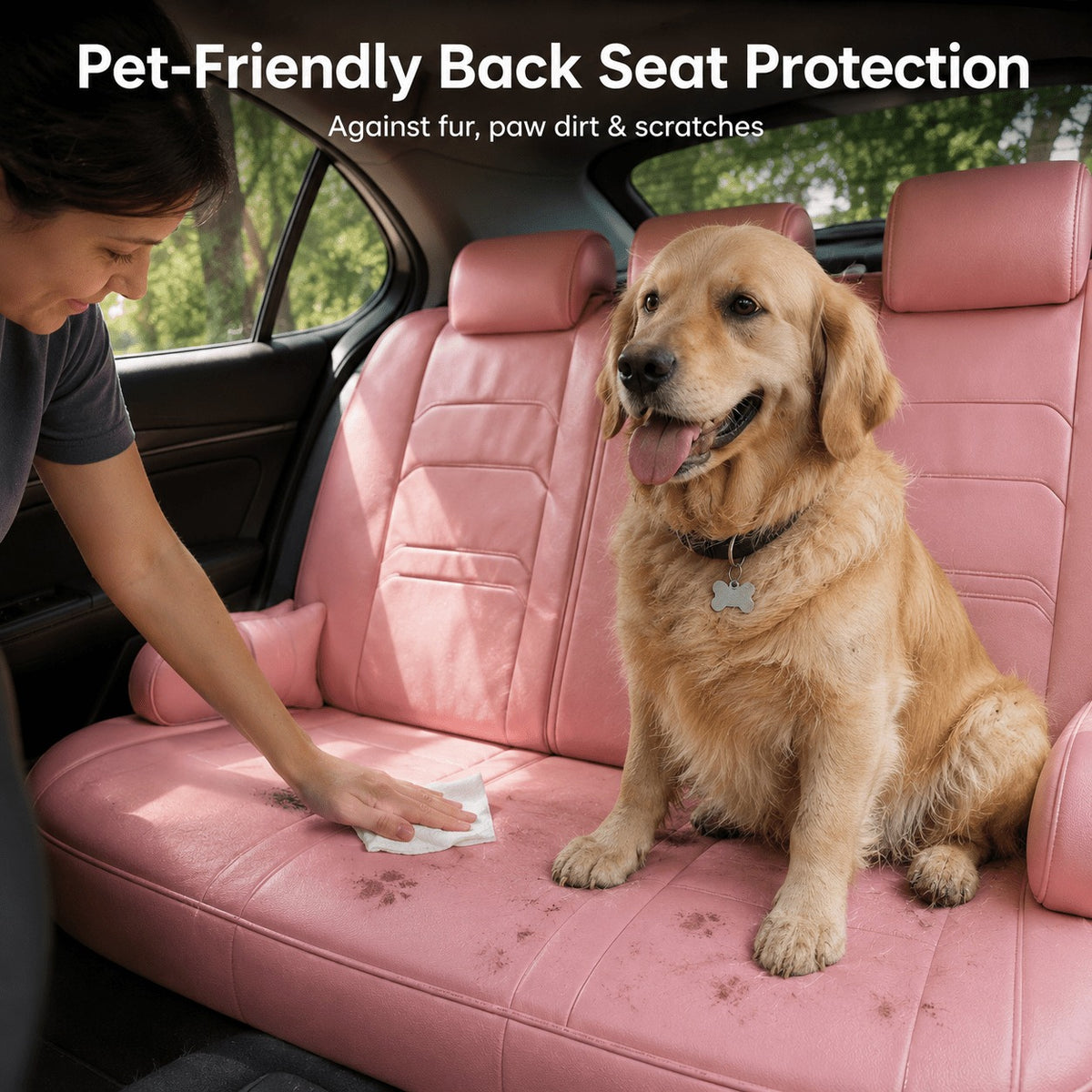 Universal Full Set 5 Car Seat Covers for 5-Seater Vehicles, Waterproof Faux Leather Auto Seat Cushion Protector, Multiple Styles Black Red Pink Blue Orange Gray Car Seat Covers Interior Decoration for Sedan SUV Van Pickup Truck