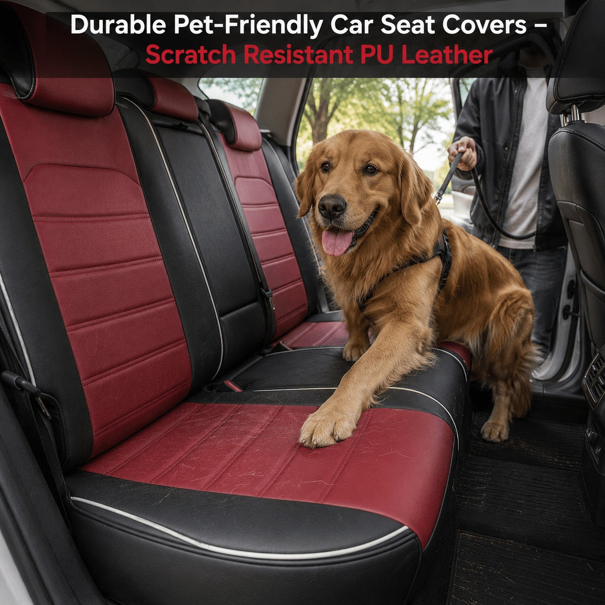 Universal Full Set 5 Car Seat Covers for 5-Seater Vehicles, Waterproof Faux Leather Auto Seat Cushion Protector, Multiple Styles Black Red Pink Blue Orange Gray Car Seat Covers Interior Decoration for Sedan SUV Van Pickup Truck