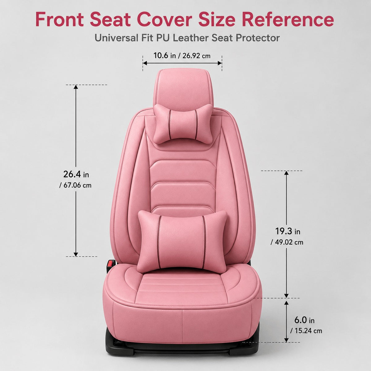 Universal Full Set 5 Car Seat Covers for 5-Seater Vehicles, Waterproof Faux Leather Auto Seat Cushion Protector, Multiple Styles Black Red Pink Blue Orange Gray Car Seat Covers Interior Decoration for Sedan SUV Van Pickup Truck