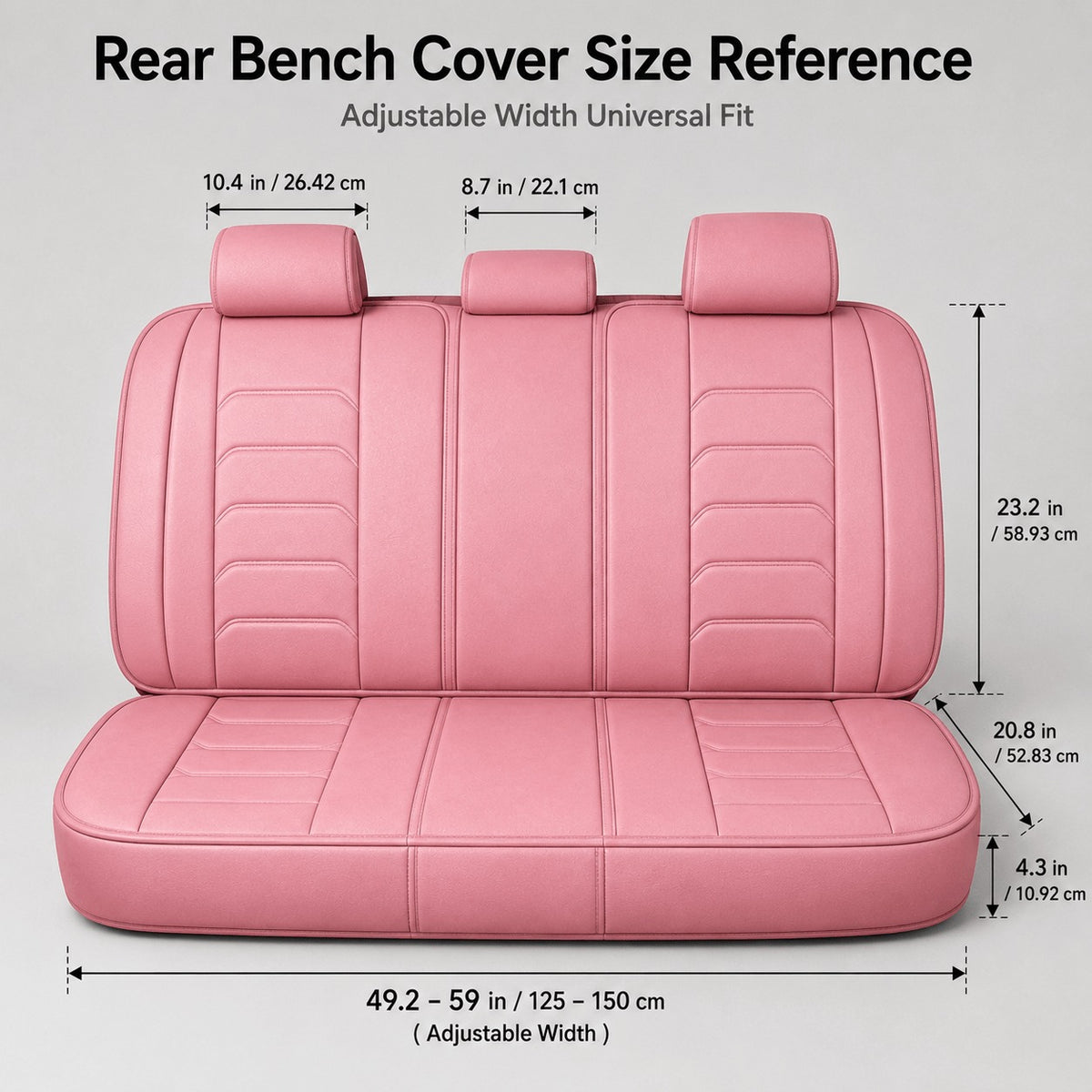 Universal Full Set 5 Car Seat Covers for 5-Seater Vehicles, Waterproof Faux Leather Auto Seat Cushion Protector, Multiple Styles Black Red Pink Blue Orange Gray Car Seat Covers Interior Decoration for Sedan SUV Van Pickup Truck