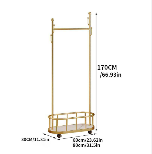 Freestanding Metal Coat Rack with Base, Modern Garment Hanger Stand, Heavy Duty Clothes Organizer for Entryway Bedroom Home Decor
