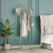 Freestanding Metal Coat Rack with Base, Modern Garment Hanger Stand, Heavy Duty Clothes Organizer for Entryway Bedroom Home Decor