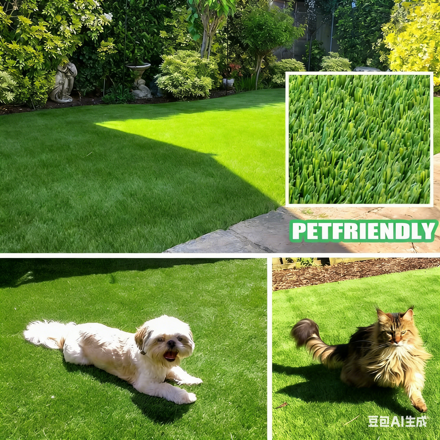 15mm Spring Artificial Grass, Green Synthetic Turf with Complete Installation Kit for Garden, Patio & Outdoor Decor