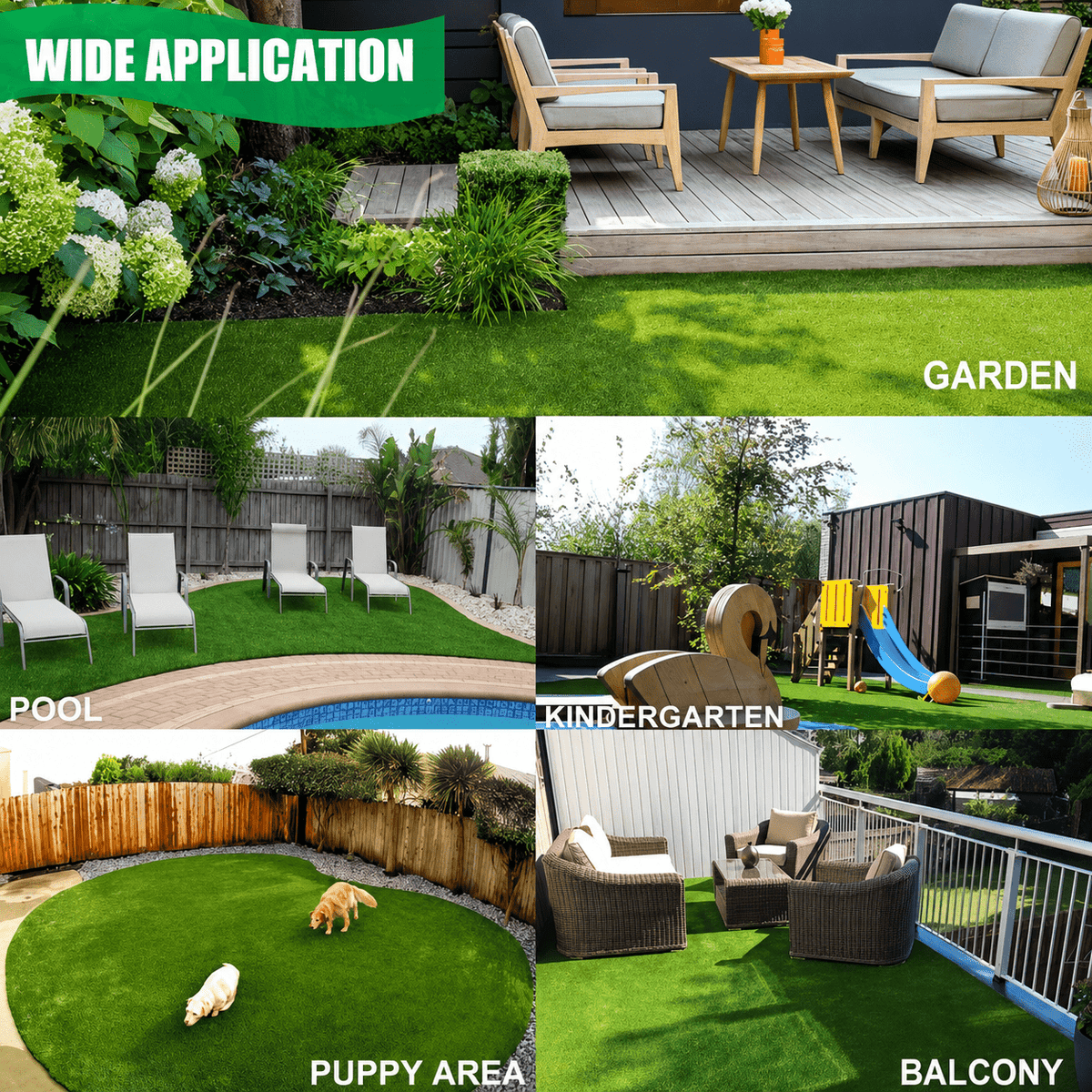 6FT x 18FT Artificial Grass Turf, 0.8in Thick Synthetic Turf Roll with Thickened Backing, Drainage Holes & Installation Accessories, Easy-Care Low-Cost Maintenance Fake Grass for Dogs, Patio, Poolside, Backyard, Porch, Garden & Pet Area