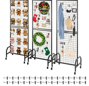 Grid Wall Display Panels | Freestanding & Wall-Mount Options, Rolling or Fixed, with Hooks, for Retail, Craft Fairs & Home Organization