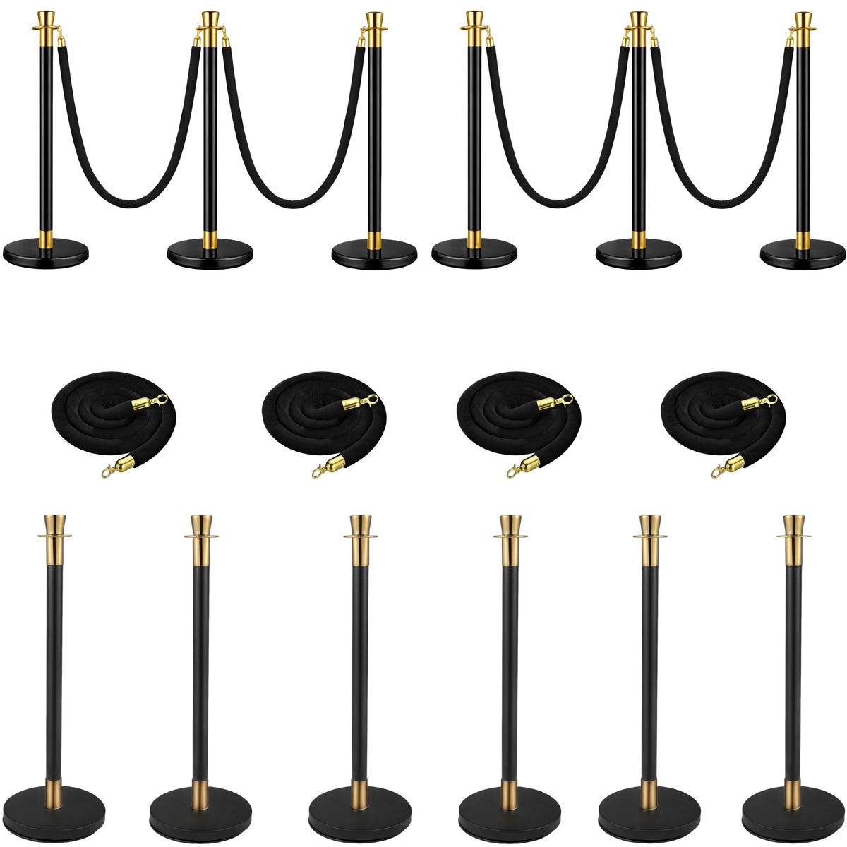 Crowd Control Stanchion Multiple Styles | Retractable Belt & Velvet Rope Queue Barrier Posts for Events, Weddings, Red Carpet & Venue Line Management