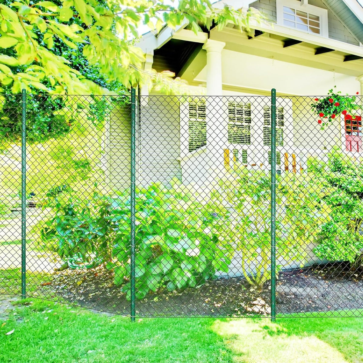 4/5/6/7FT Metal Fence Posts, 10-Pack Heavy Duty Green T-Posts for Outdoor Garden Fencing, Metal Fence Stakes for Outdoor Garden & Yard Fencing, Sturdy and Practical Design