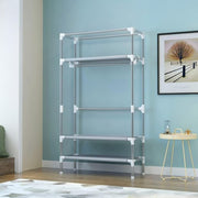 Portable Fabric Wardrobe with 3 Drawers, 90cm Gray Clothes Storage Organizer, 170cm Tall Closet with Hanging Rod for Bedroom, Dorm & Small Spaces
