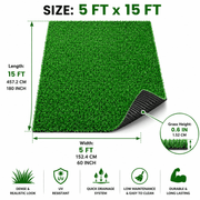 Artificial Grass Turf, 0.4/0.6/0.7 inch Pile Height Fake Grass Mat with Installation Kit, Durable Synthetic Grass for Patio, Garden, Dogs & Outdoor Decor