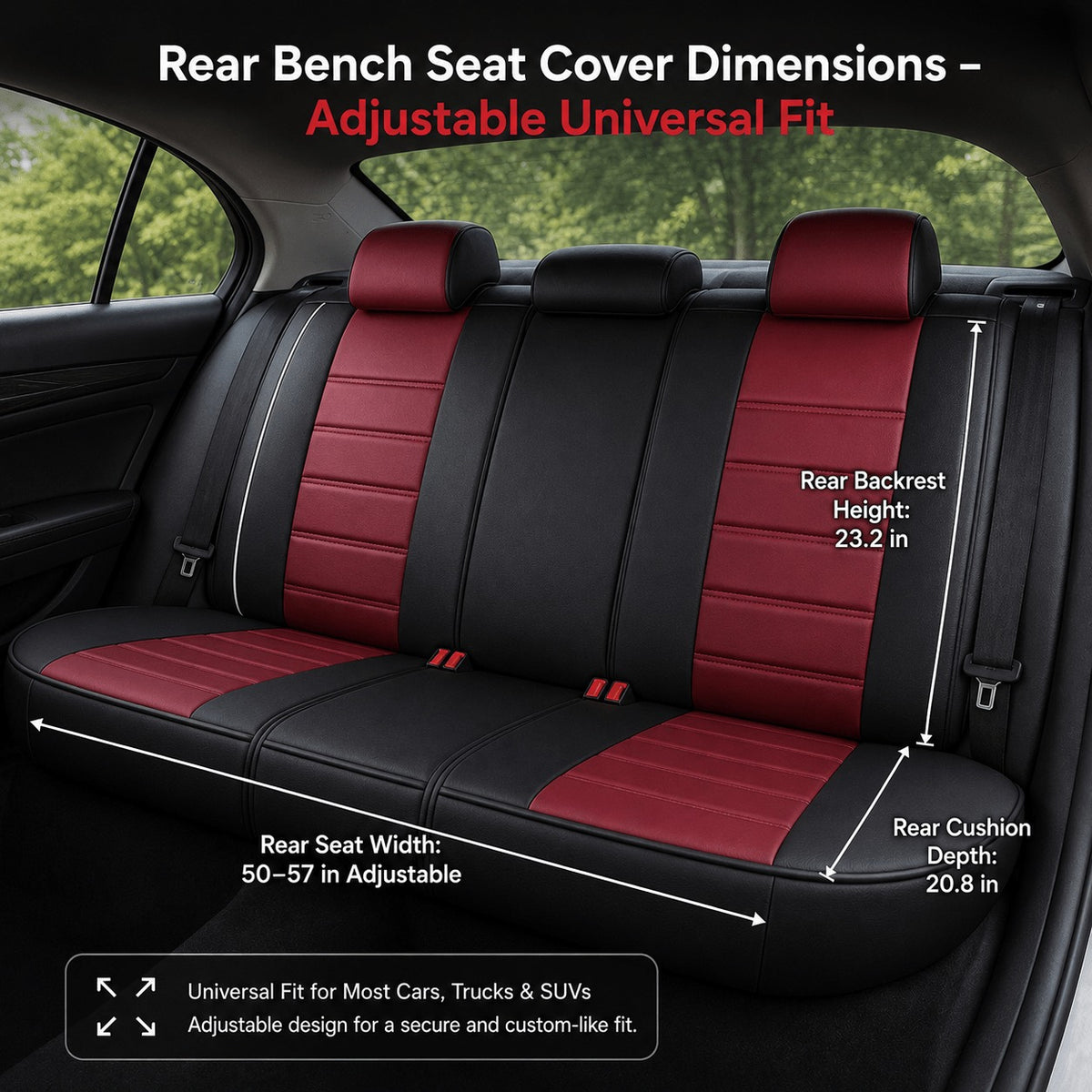 Universal Full Set 5 Car Seat Covers for 5-Seater Vehicles, Waterproof Faux Leather Auto Seat Cushion Protector, Multiple Styles Black Red Pink Blue Orange Gray Car Seat Covers Interior Decoration for Sedan SUV Van Pickup Truck