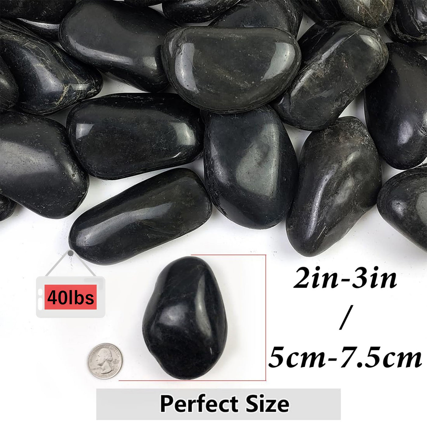 StoneCreek River Stones | Decorative Garden Stones for Plant Beautification | Polished Gravel for Home Decor, Vases, Succulents, Flower Beds & Fish Tanks