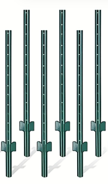 4/5/6/7FT Metal Fence Posts, 10-Pack Heavy Duty Green T-Posts for Outdoor Garden Fencing, Metal Fence Stakes for Outdoor Garden & Yard Fencing, Sturdy and Practical Design
