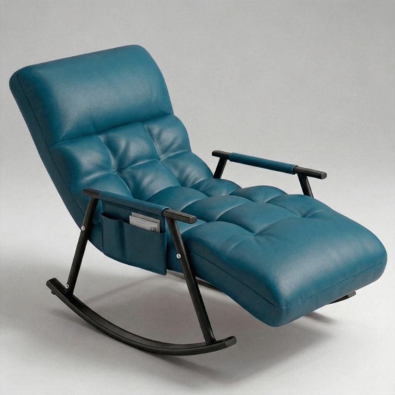 5-Position Reclining Modern Indoor Rocking Chair with Side Pocket