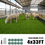 Artificial Grass Turf, 0.4/0.6/0.7 inch Pile Height Fake Grass Mat with Installation Kit, Durable Synthetic Grass for Patio, Garden, Dogs & Outdoor Decor