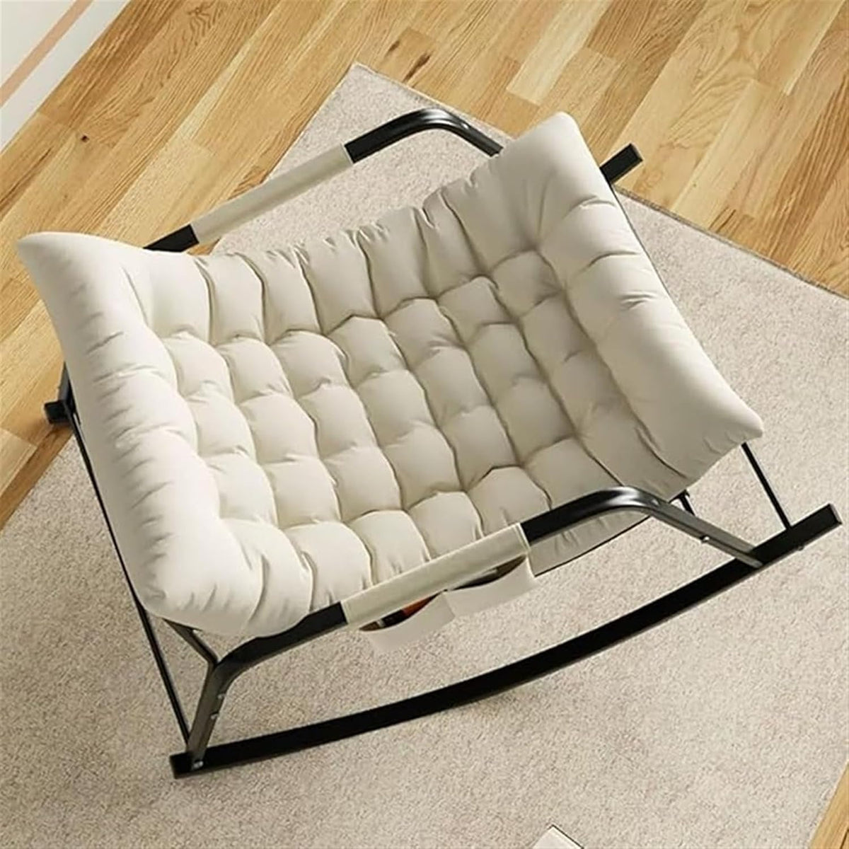 Ergonomic Linen Glider Rocker Recliner with Armrests for Indoor Use