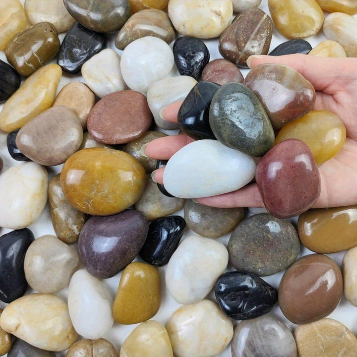 40-Lb StoneCreek River Stones | Decorative Garden Stones for Plant Beautification | Polished Gravel for Home Decor, Vases, Succulents, Flower Beds & Fish Tanks | Mixed Colors (Black & White)