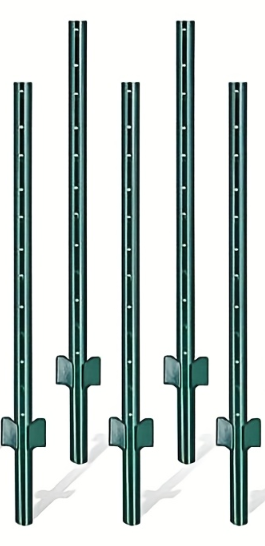 4/5/6/7FT Metal Fence Posts, 10-Pack Heavy Duty Green T-Posts for Outdoor Garden Fencing, Metal Fence Stakes for Outdoor Garden & Yard Fencing, Sturdy and Practical Design