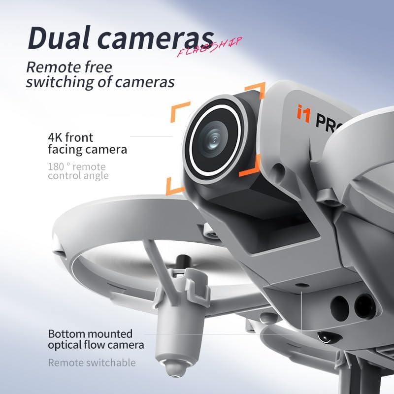 RC Drone with HD Camera for Beginners Adults, Under 249g Lightweight Mini Drones with Body Lights 360° Rolling One-Key Takeoff/Landing, Remote Control Quadcopter with Gesture Control Headless Mode, I1 Pro Mini RC Quadcopter Cool Aircrafts Indoor Small Hel