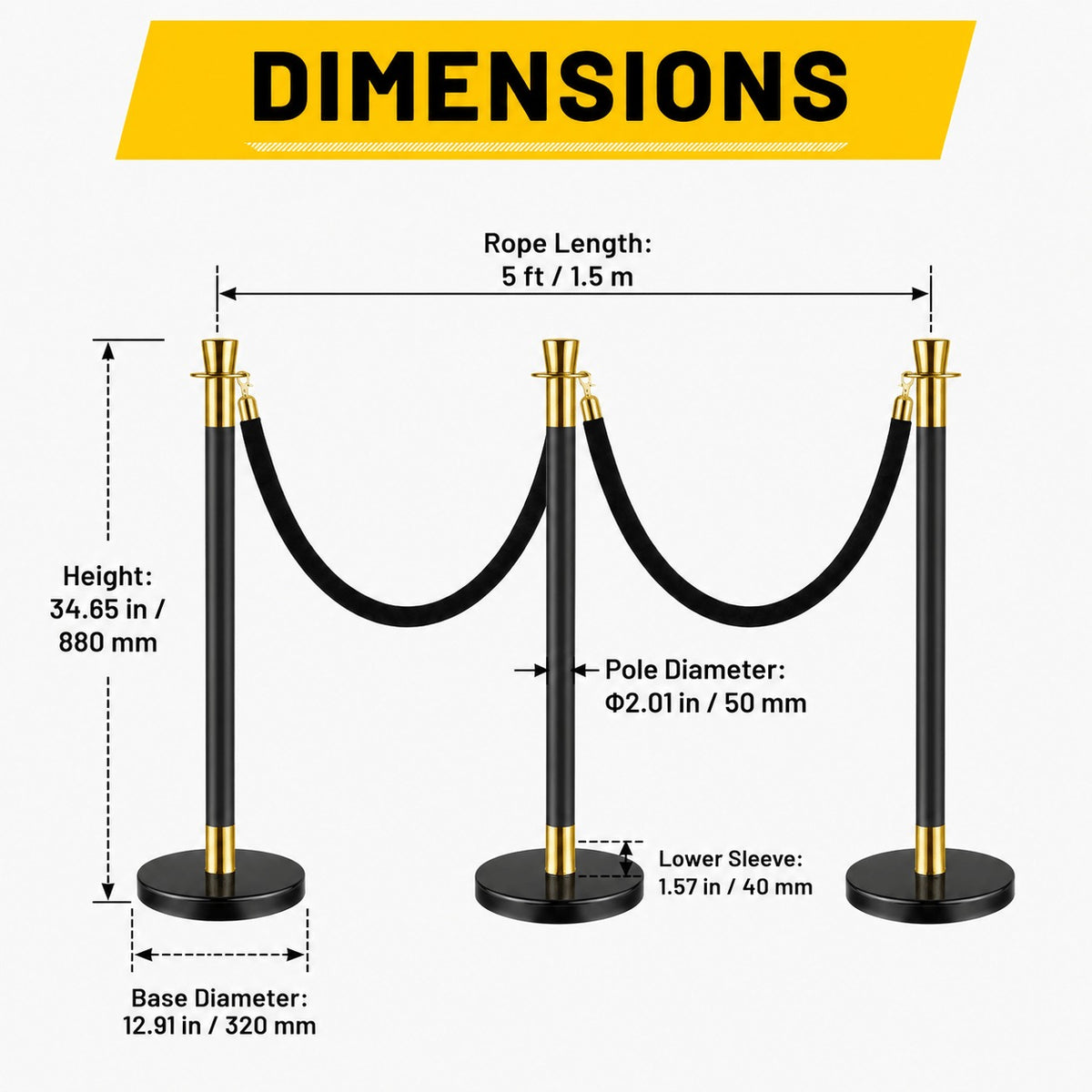 Crowd Control Stanchion Multiple Styles | Retractable Belt & Velvet Rope Queue Barrier Posts for Events, Weddings, Red Carpet & Venue Line Management