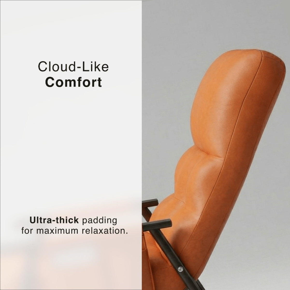 5-Position Reclining Modern Indoor Rocking Chair with Side Pocket