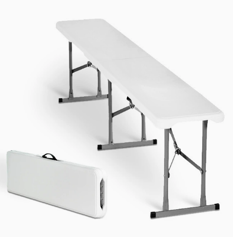 Folding Table & Folding Chair Set, Multipurpose Portable Foldable Desk Stool for Indoor Outdoor Party Picnic Banquet Event Home Office Furniture, Multiple Styles Available