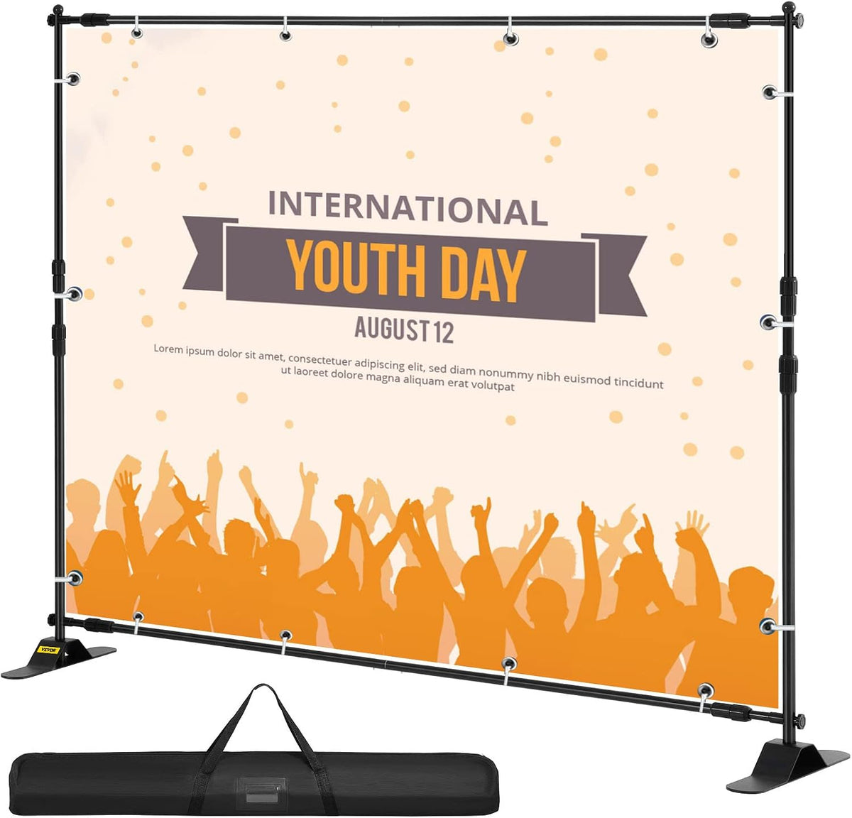 VEVOR Backdrop Banner Stand  Adjustable Height Background Stand Backdrop with 1 Carrying Bag, Backdrop Stand for Parties Wedding Photo Booth Trade Show