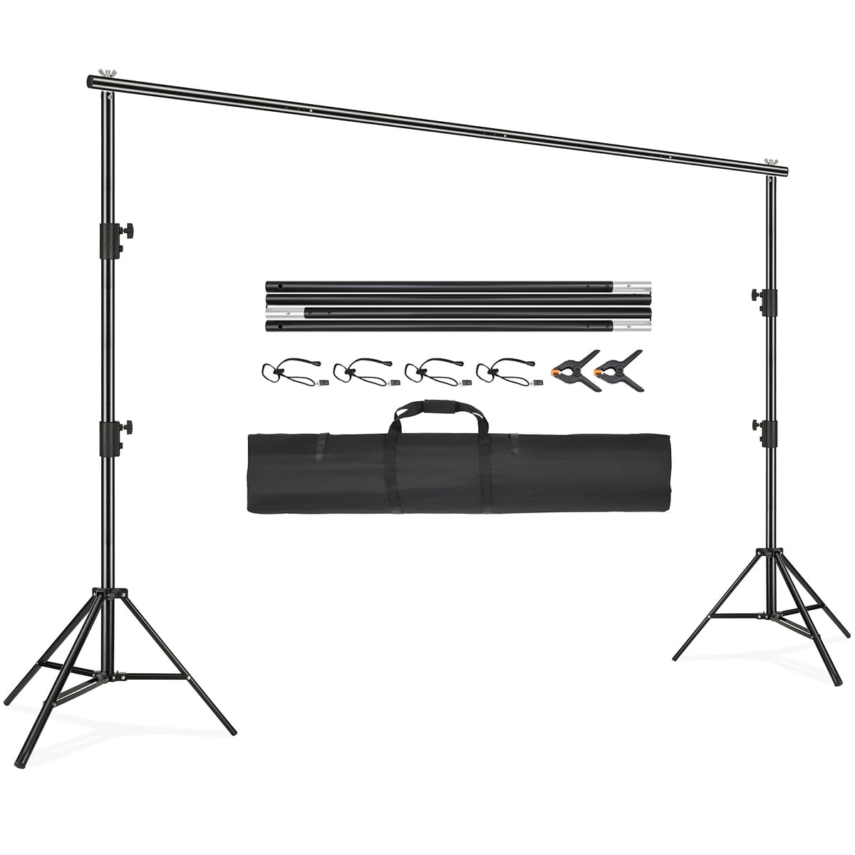 VEVOR Backdrop Banner Stand  Adjustable Height Background Stand Backdrop with 1 Carrying Bag, Backdrop Stand for Parties Wedding Photo Booth Trade Show