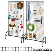 Grid Wall Display Panels | Freestanding & Wall-Mount Options, Rolling or Fixed, with Hooks, for Retail, Craft Fairs & Home Organization
