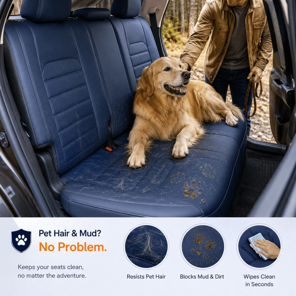 Universal Full Set 5 Car Seat Covers for 5-Seater Vehicles, Waterproof Faux Leather Auto Seat Cushion Protector, Multiple Styles Black Red Pink Blue Orange Gray Car Seat Covers Interior Decoration for Sedan SUV Van Pickup Truck