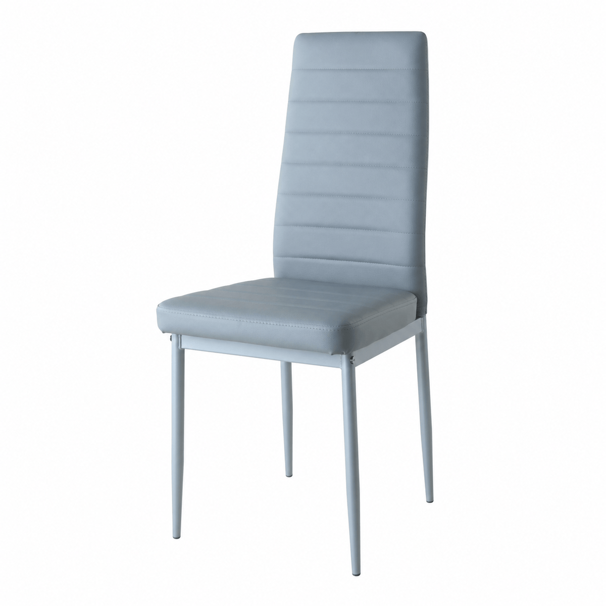 Leather Upholstered Dining Chairs, Metal Leg Kitchen Side Chairs with Thick Cushions, Set 1/2/4