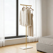 Freestanding Metal Coat Rack with Base, Modern Garment Hanger Stand, Heavy Duty Clothes Organizer for Entryway Bedroom Home Decor