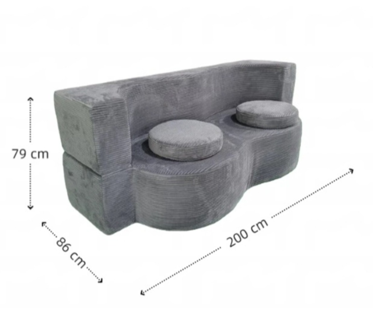 Ultra Soft Gray Compressed Floor Sectional Sofa, Multi-Position Reclining Modular Couch, Easy Setup Foldable Sofa Guest Bed