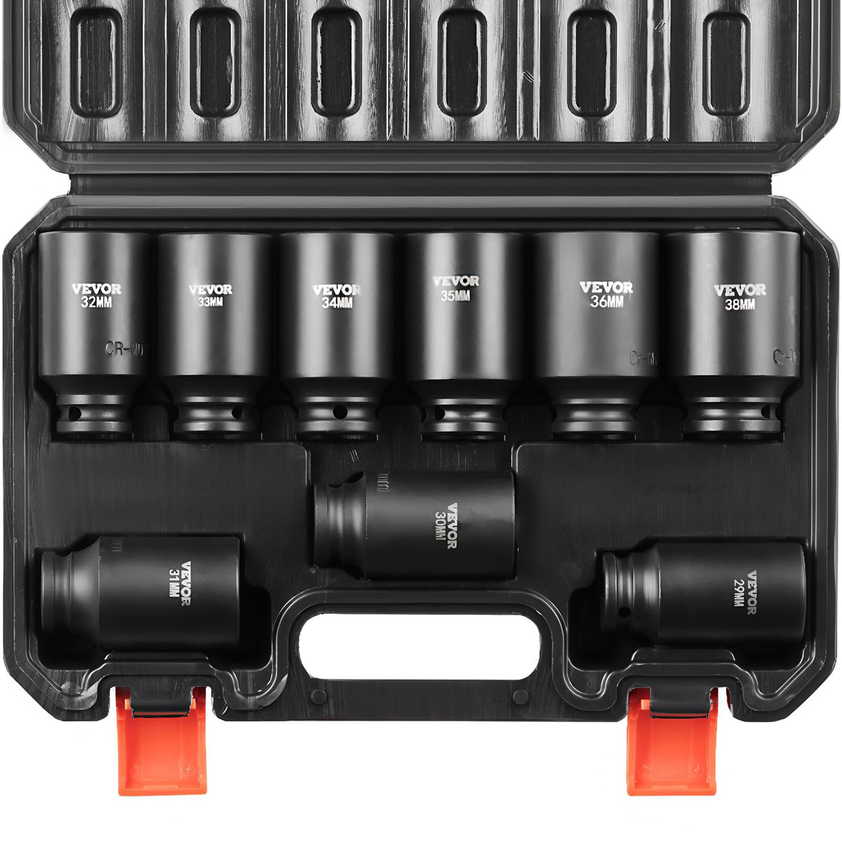 Professional 1/2" Drive Impact Socket Set, SAE 7/16" -1" & Metric 13-24mm 6 Point Cr-V Steel Socketswith Ratchet Wrench, Heavy Duty Storage Case for Auto Truck Household Repair