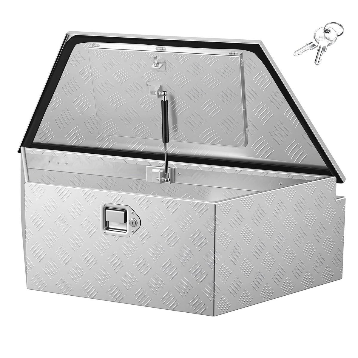 Trailer Tongue Tool Box, Heavy-Duty Carbon Steel Storage Box, Lockable Trailer Toolbox with 2 Keys for RVs, Campers, Flatbeds & Outdoor Gear
