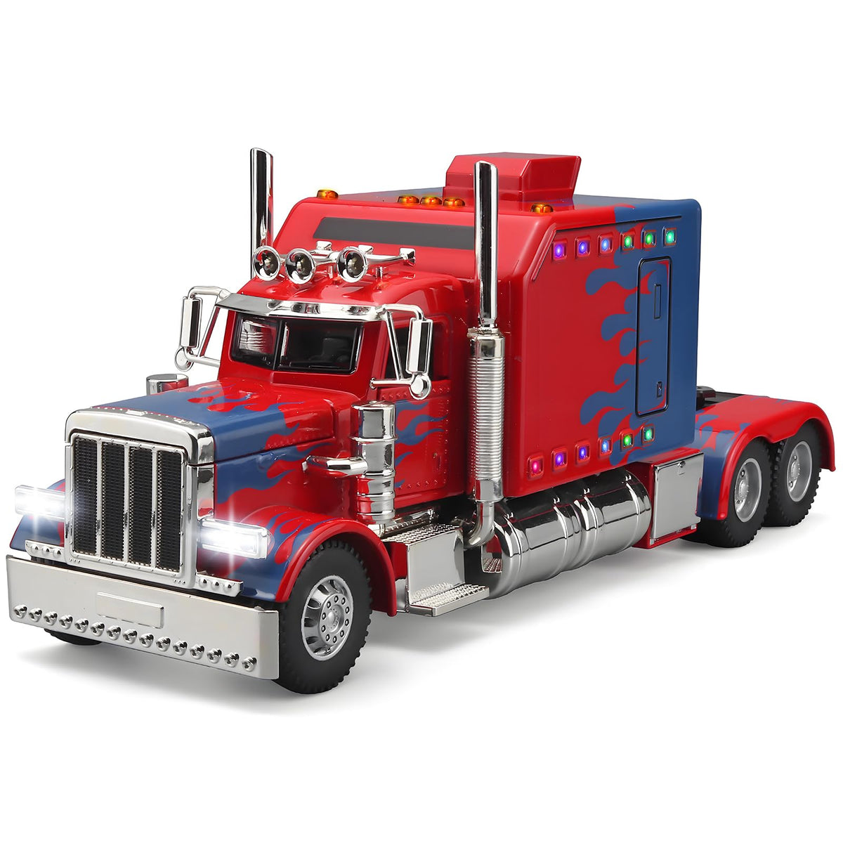 OANMYJJO Semi Truck Toys for Boy Heavy Trucks,Metal Diecast Trucks Model Pull Back Cars with Light and Sound,Truck and Trailer Toys for Boys,Toy Trucks for Boys Age 4-7