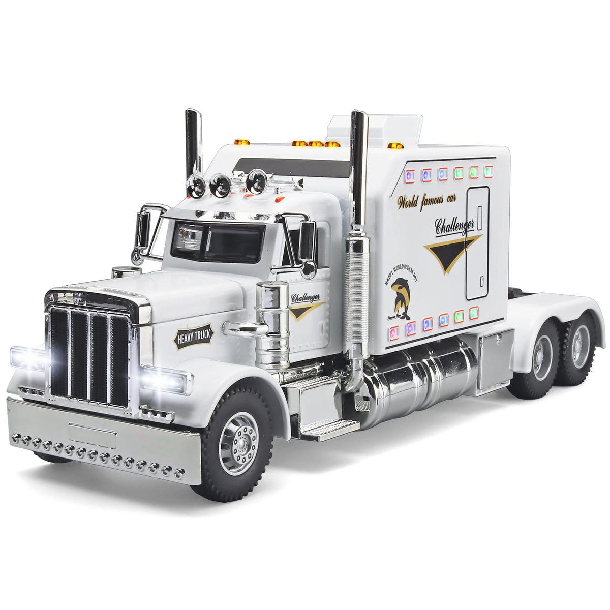 OANMYJJO Semi Truck Toys for Boy Heavy Trucks,Metal Diecast Trucks Model Pull Back Cars with Light and Sound,Truck and Trailer Toys for Boys,Toy Trucks for Boys Age 4-7