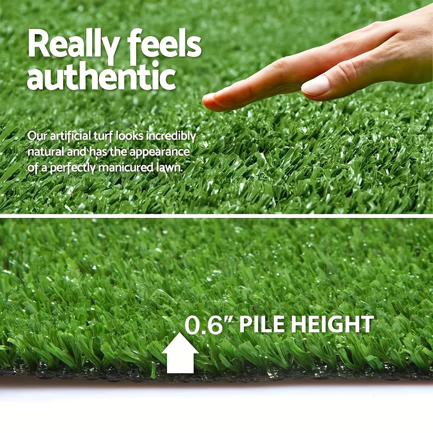 15mm Spring Artificial Grass, Green Synthetic Turf with Complete Installation Kit for Garden, Patio & Outdoor Decor