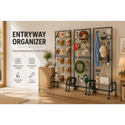 Grid Wall Display Panels | Freestanding & Wall-Mount Options, Rolling or Fixed, with Hooks, for Retail, Craft Fairs & Home Organization