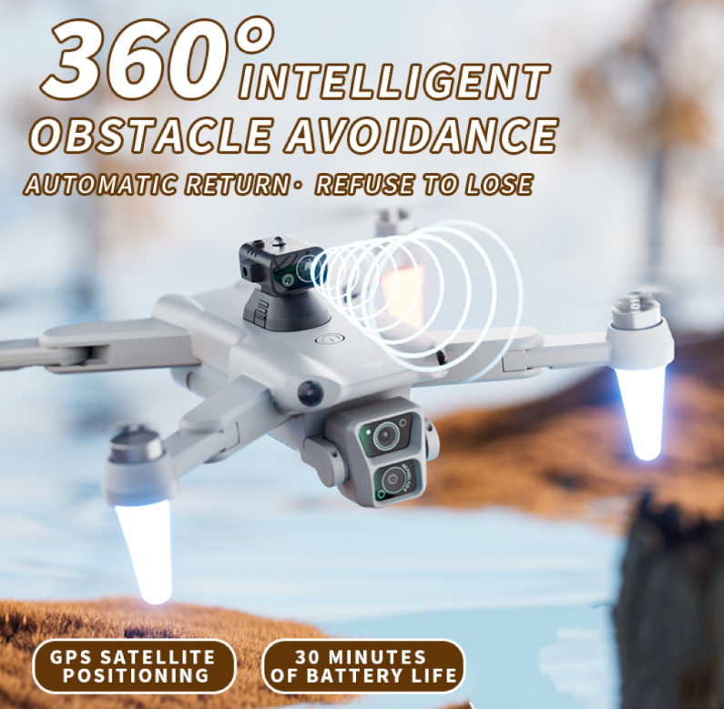 Professional 2K GPS Drone with Screen Remote, Follow Me Circle Fly, Brushless Foldable Quadcopter for Adults